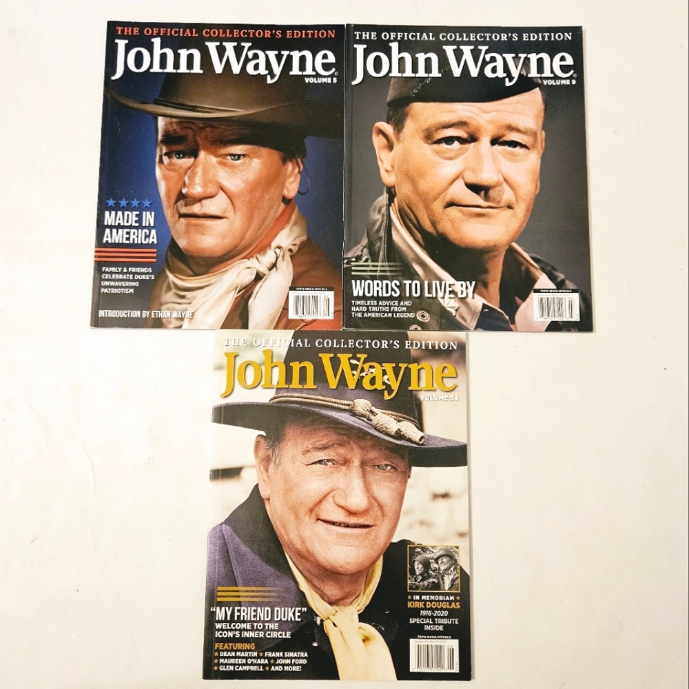 John Wayne The Official Collectors Edition Magazine Bundle of 3 Like New